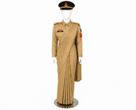 Khaki Uniform Saree ( Complete Uniform )