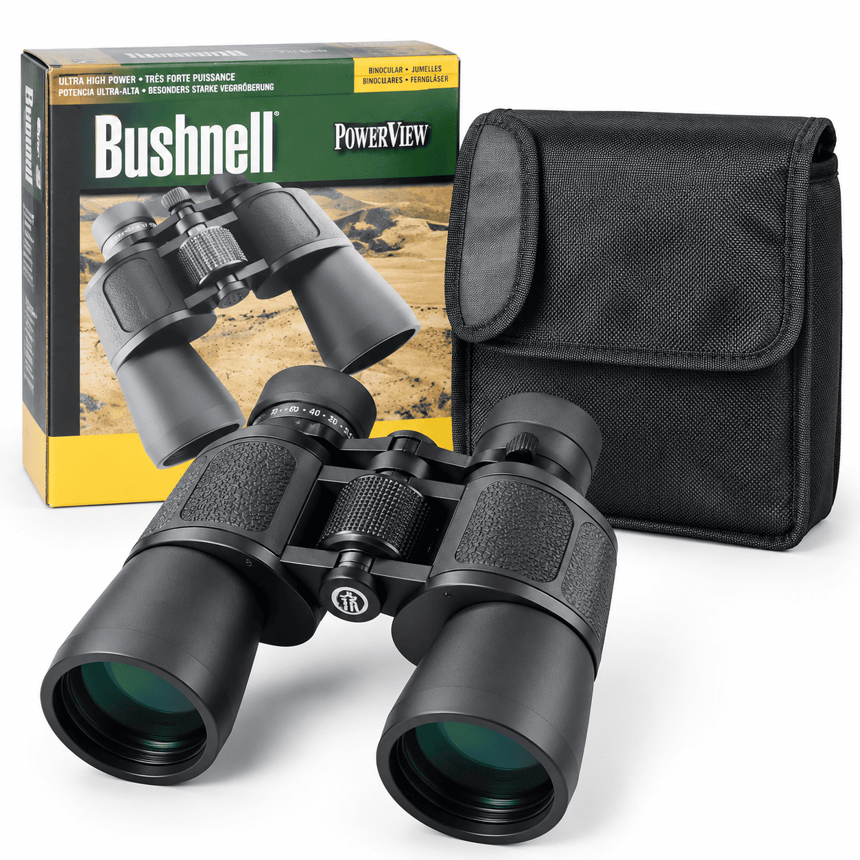 Bushnell 10-70×70 Powerview Outdoor Metal Binoculars with Bag (Black) - Image 2
